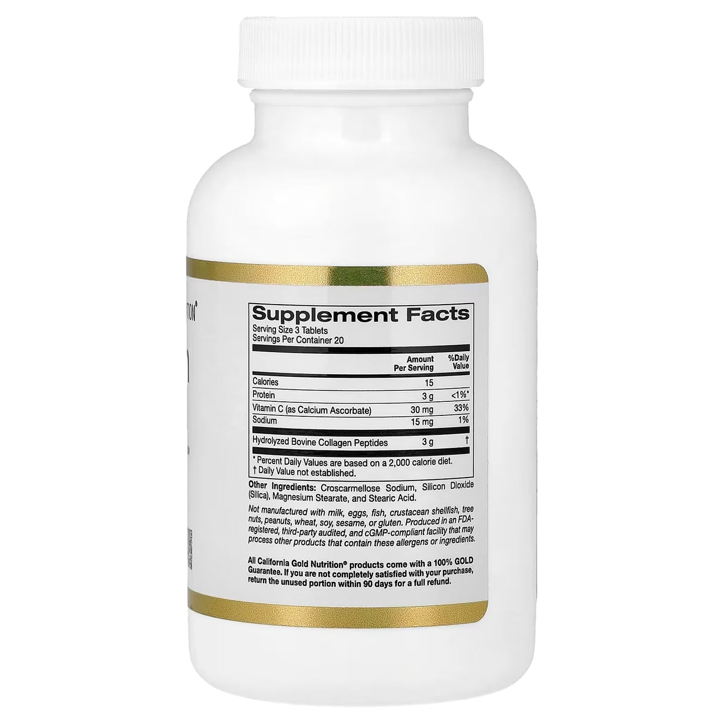 California Gold Nutrition Collagène hydrolysé de types I et III - 60 comprimés